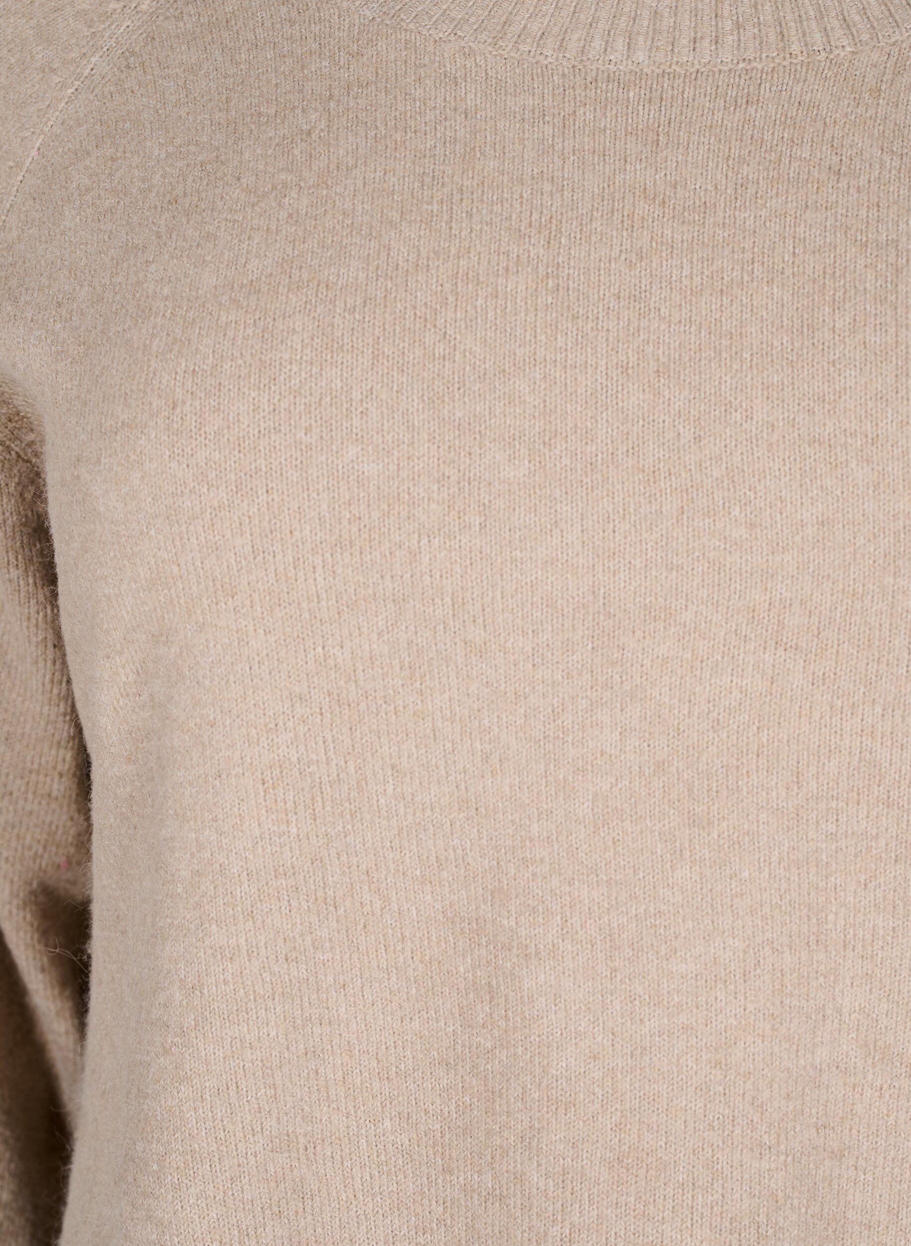 Zizzi Lange gebreide blouse met knoopdetail aan de zijkant, Simply Taupe Mel., Packshot image number 2