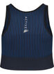 Naadloze sportbeha met strepen, Black w. Blue Depths, Packshot image number 1