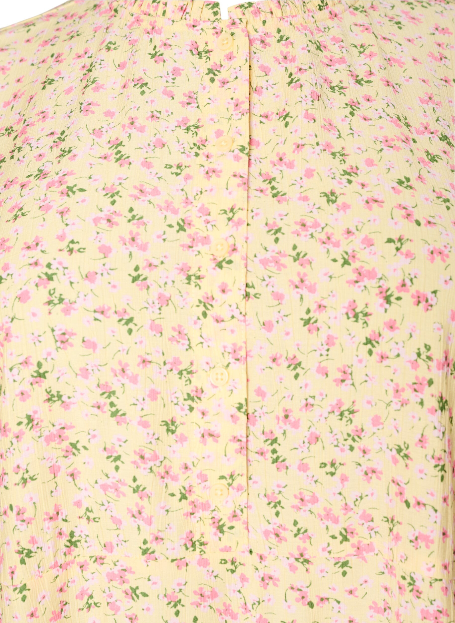 ZizziKorte viscose jurk met ruchesdetails, Geel, Packshot image number 2