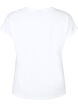 T-shirt met korte mouwen van katoenmix, Wit, Packshot image number 1