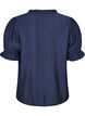 Blouse in een gekreukelde viscosemix met een V-hals, Blauw, Packshot image number 1
