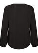 Viscose blouse met V-hals en lange mouwen, Zwart, Packshot image number 1