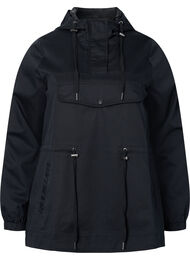 Anorak met capuchon en zak, Black
