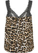 Kanten topje van viscose, Leopard, Packshot image number 1