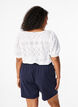 Blouse met korte mouwen en patroon met kant, Bright White, Model image number 1