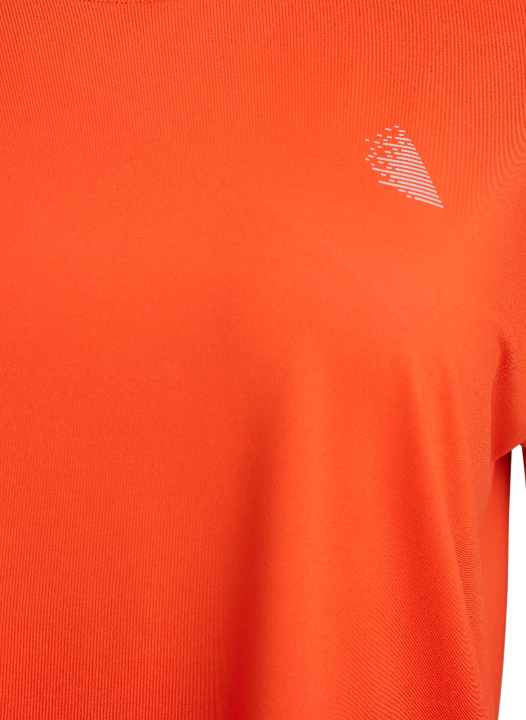 Zizzi Effen gekleurd trainingsshirt, Oranje, Packshot image number 2