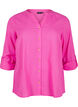 Katoenen blouse met een V-hals, Roze, Packshot image number 0