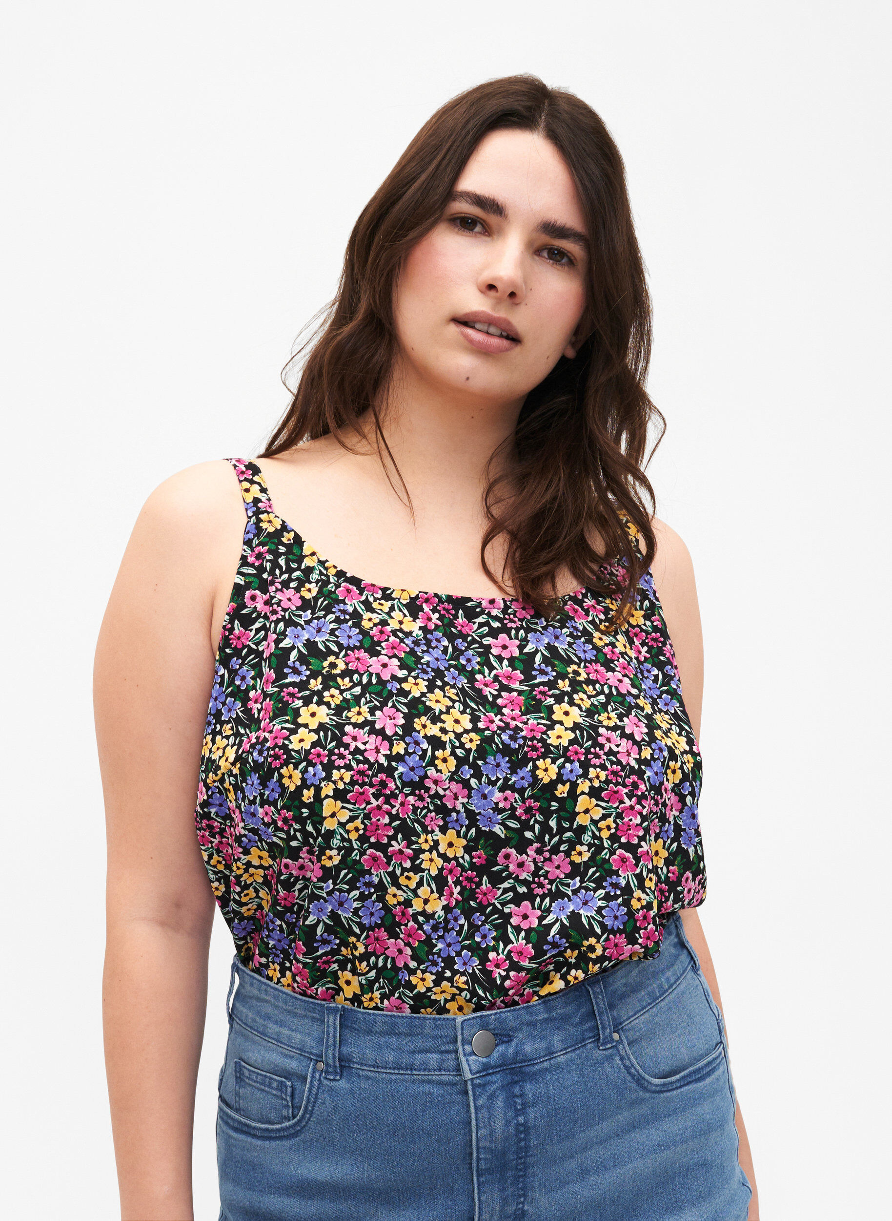 Zizzi FLASH - Top met print, Multi Flower, Model image number 0