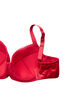 Gewatteerde beha met glanzende microvezel en kanten cups, Rood, Packshot image number 3