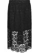 Kanten midirok met een elastische tailleband, Zwart, Packshot image number 0