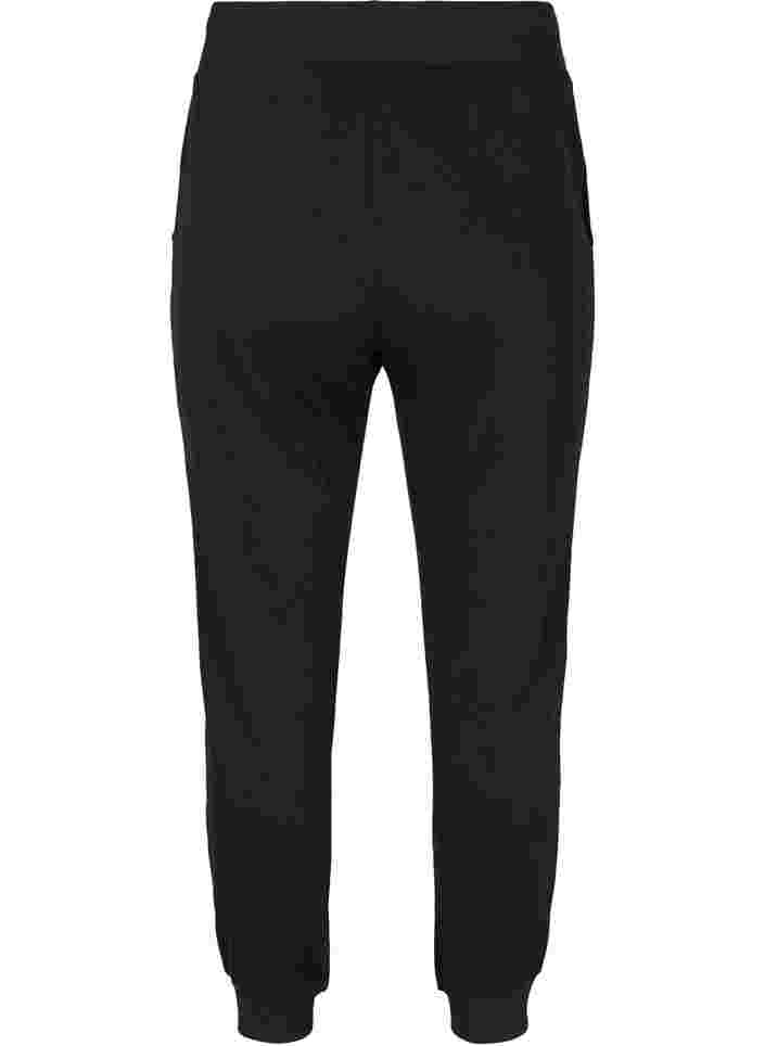 Effen sweatpants met zakken, Black, Packshot image number 1