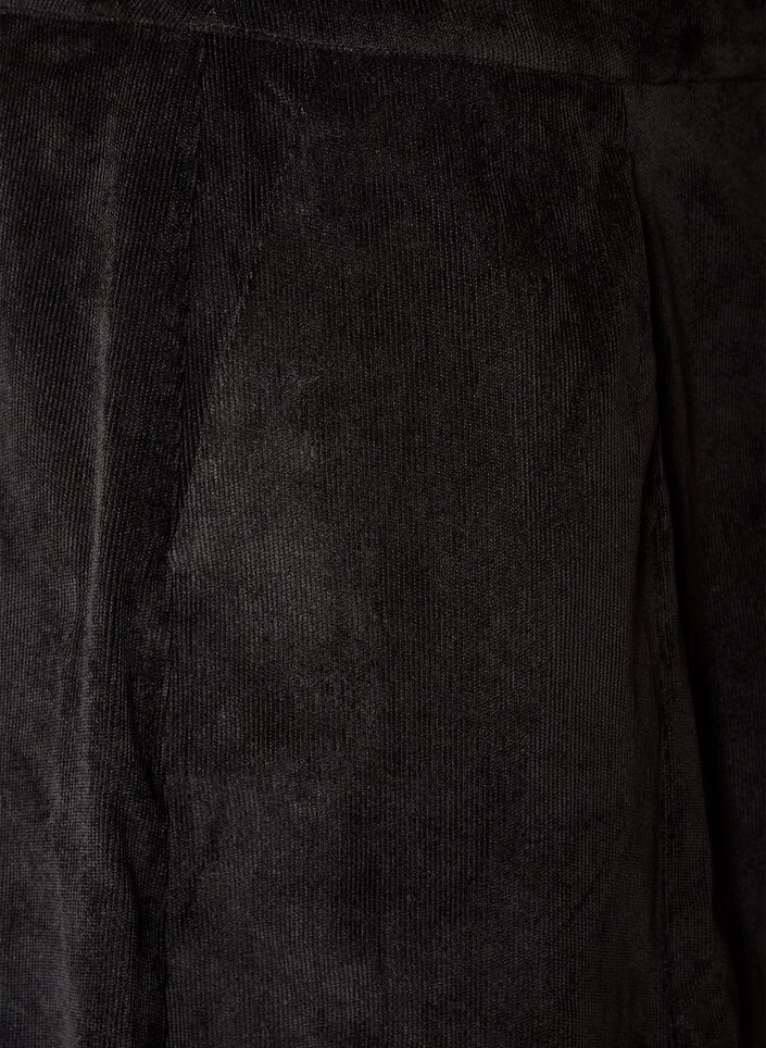 A-lijn corduroy rok met knopen, Zwart, Packshot image number 3