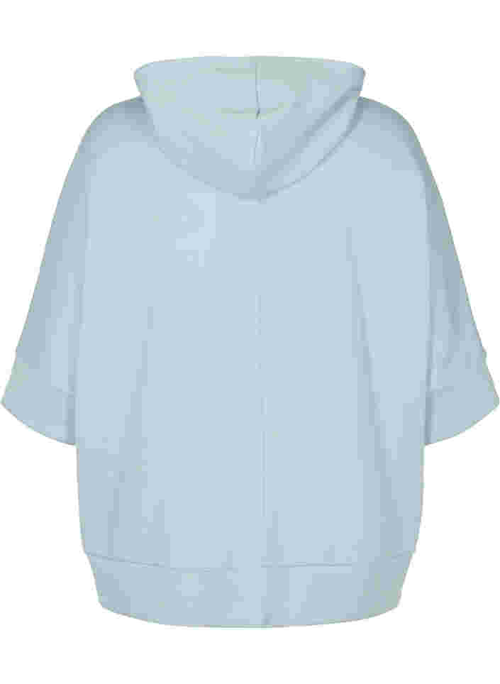 Sweatshirt met capuchon en 3/4 mouwen, Slate, Packshot image number 1