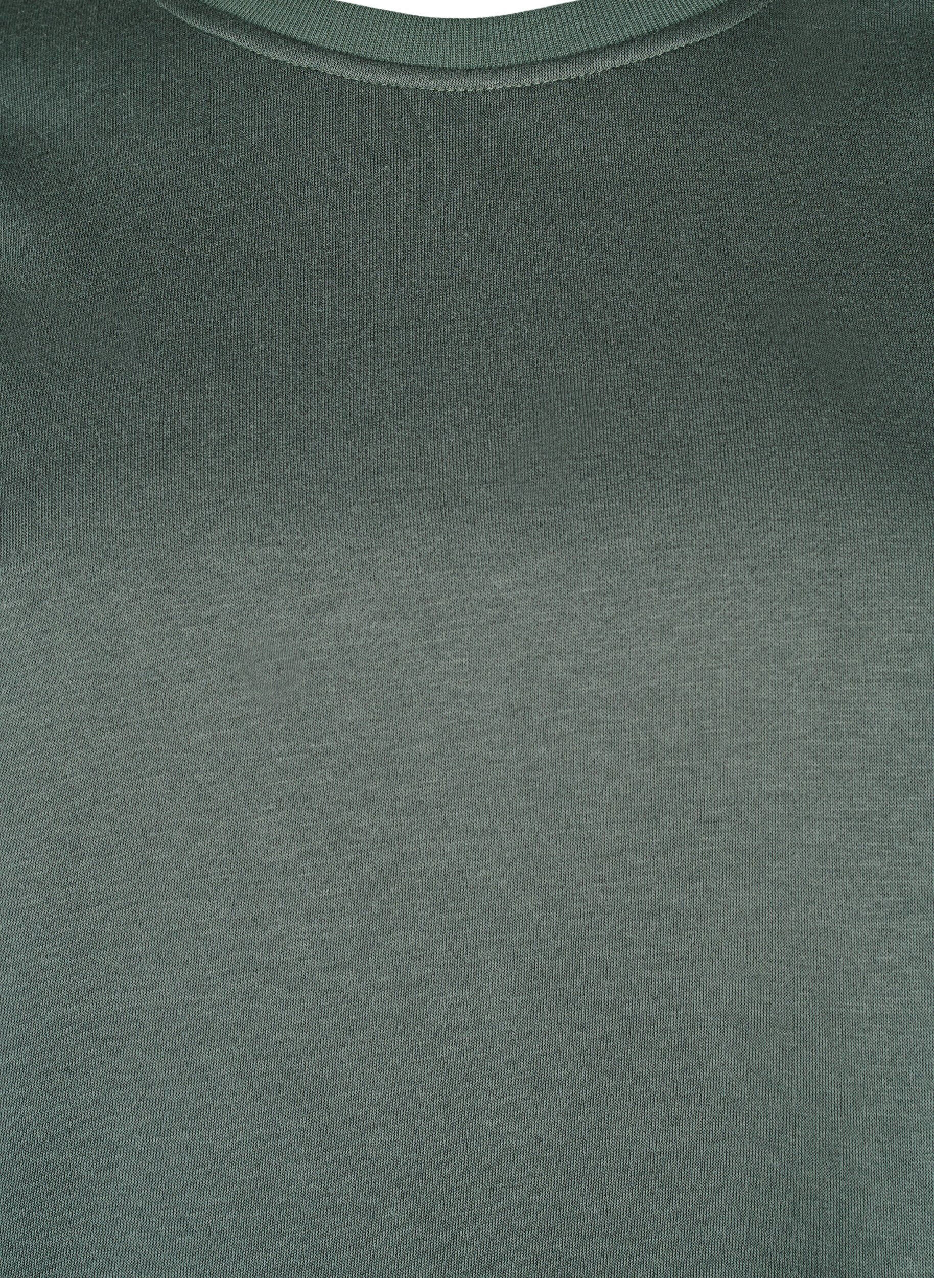 Zizzi Sweatshirt met geborduurde uitsneden, Thyme, Packshot image number 2