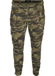 Cropped jeans met camouflageprint, Ivy Green/Camo