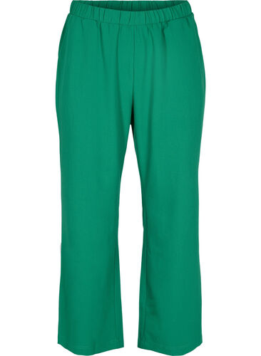 Flared broek met elastiek in de taille, Verdant Green, Packshot image number 0