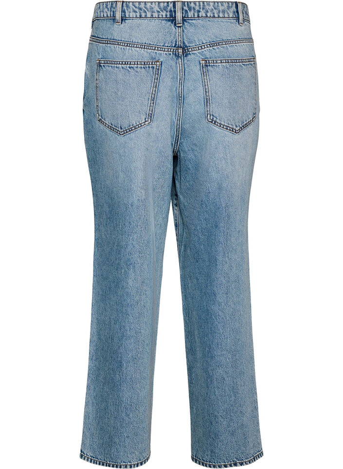 Kiana straight-fit jeans met hoge taille, Blauw, Packshot image number 1