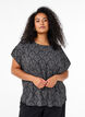 Blouse met korte mouwen en print, Black Grey Graphic , Model image number 0