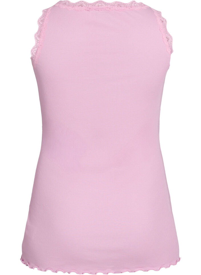 Top met kanten rand, Roze, Packshot image number 1