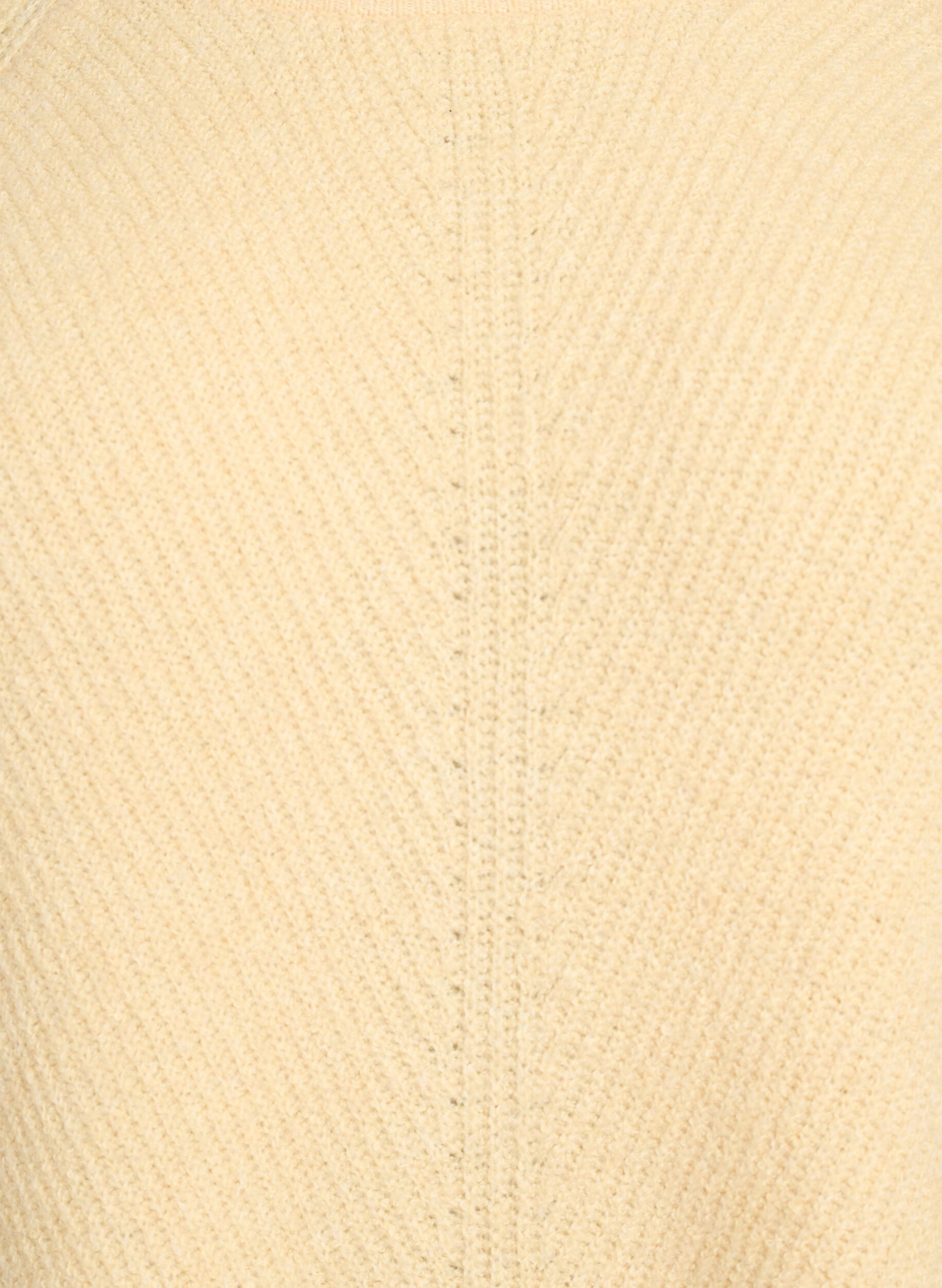 Zizzi Gebreide trui met diagonale structuur en raglanmouwen, Geel, Packshot image number 2