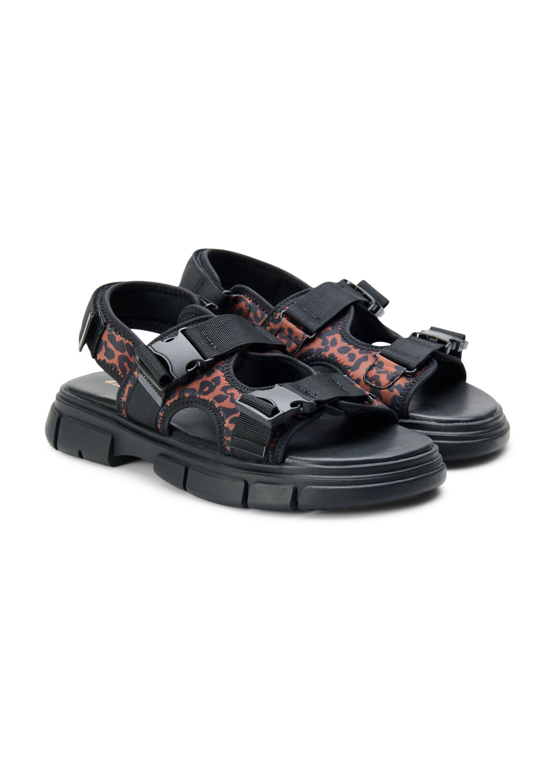 Zizzi Brede sandaal, Bruin, Packshot image number 1