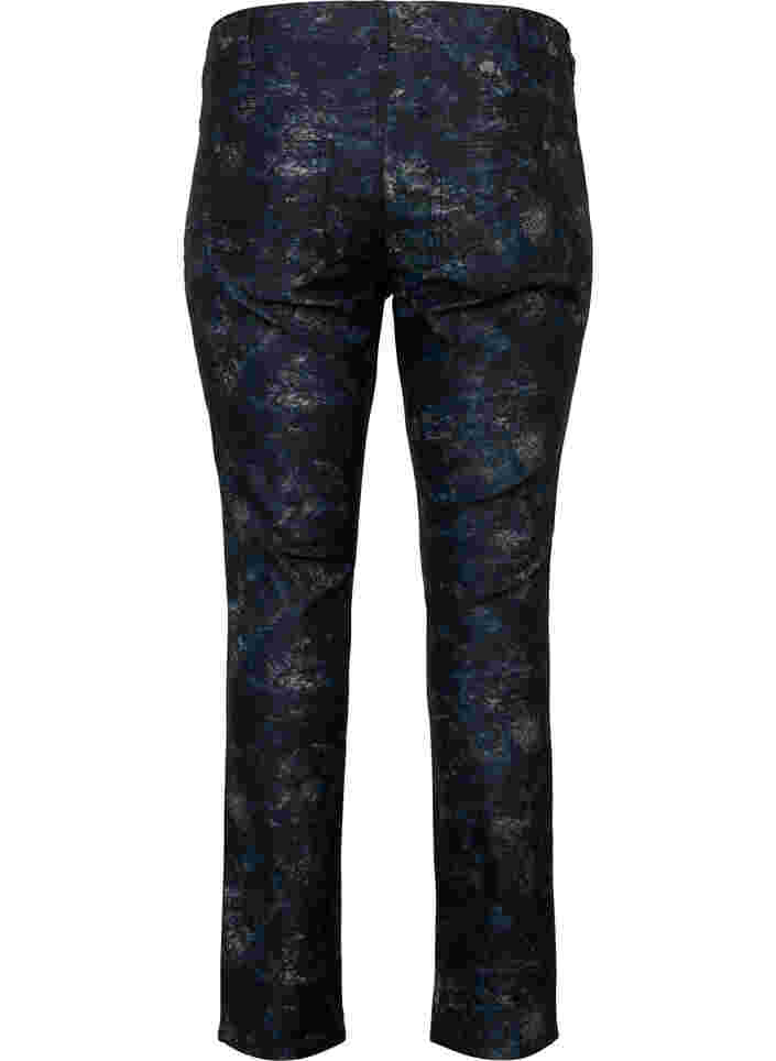 Gedessineerde Emily jeans met klinknagels, Black AOP, Packshot image number 1