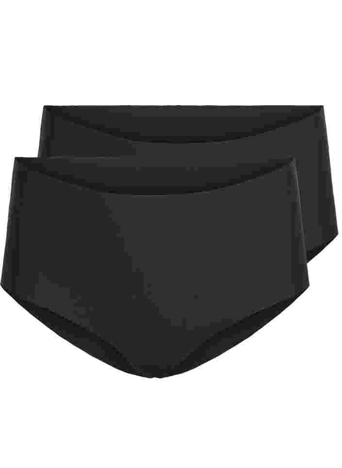 Set van 2 naadloze onderbroeken, Black, Packshot image number 0