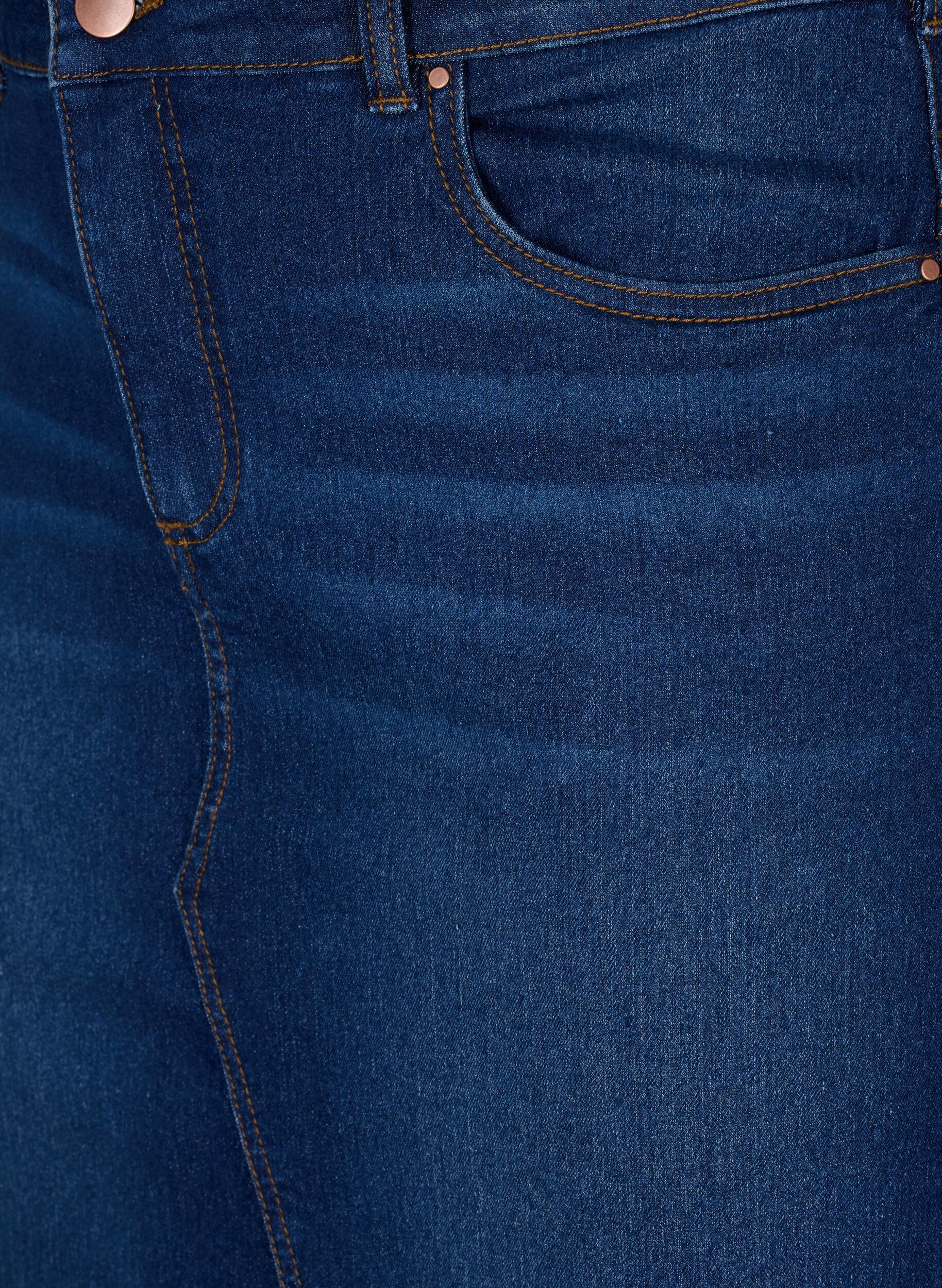 Zizzi Nauwsluitende denim rok, Blauw, Packshot image number 2