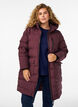 Pufferjas met capuchon en zakken, Donker Bordeaux, Model image number 0