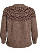 Trui met Noors patroon, Bruin, Packshot image number 1