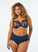 Voorgevormde bh met bloemenborduursel en gedrapeerde details, Blauw, Model image number 1