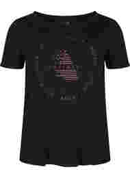 Trainingsshirt met print, Black w. copper logo