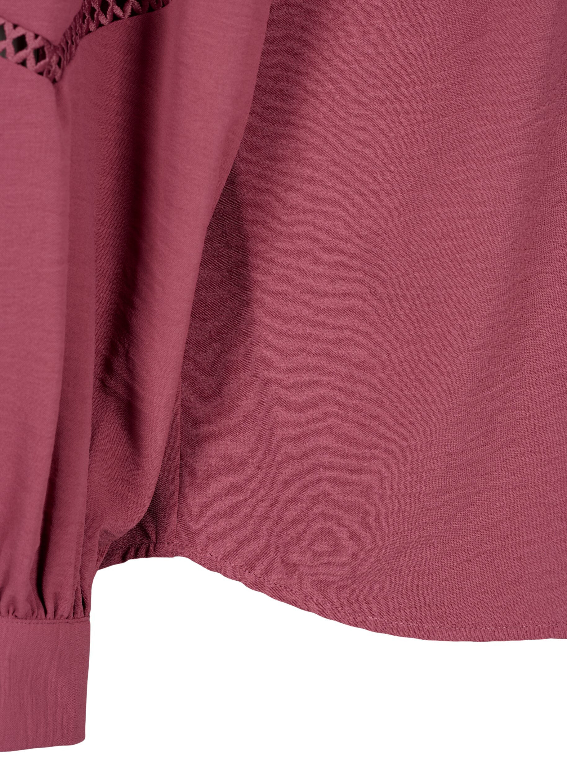 Zizzi Overhemdblouse met gehaakte details, Dry Rose, Packshot image number 3