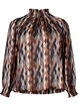 Bedrukte blouse met smock, Earthy Zig Zag, Packshot image number 0