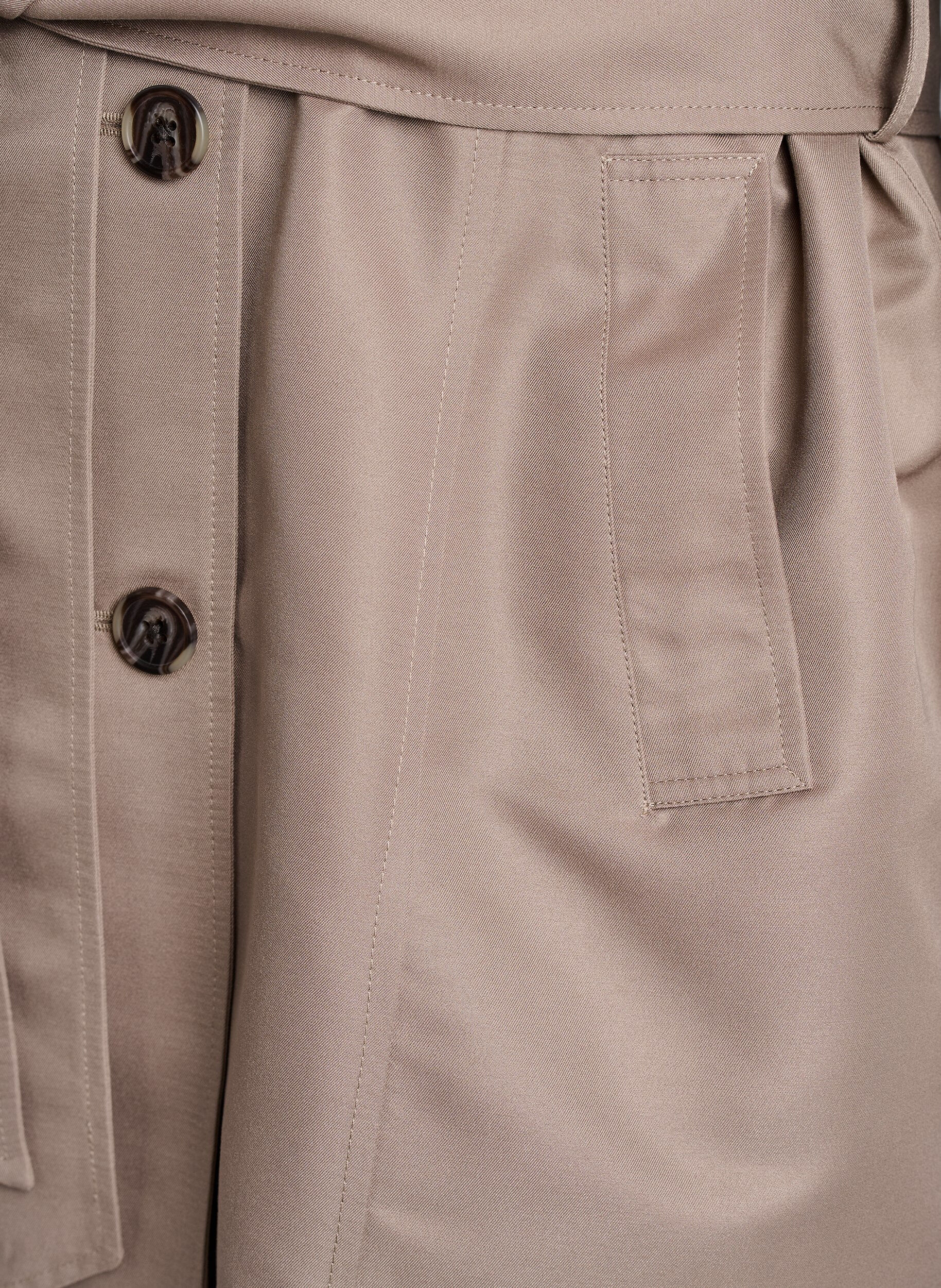 Zizzi Korte trenchcoat met riem, Grijs, Packshot image number 3