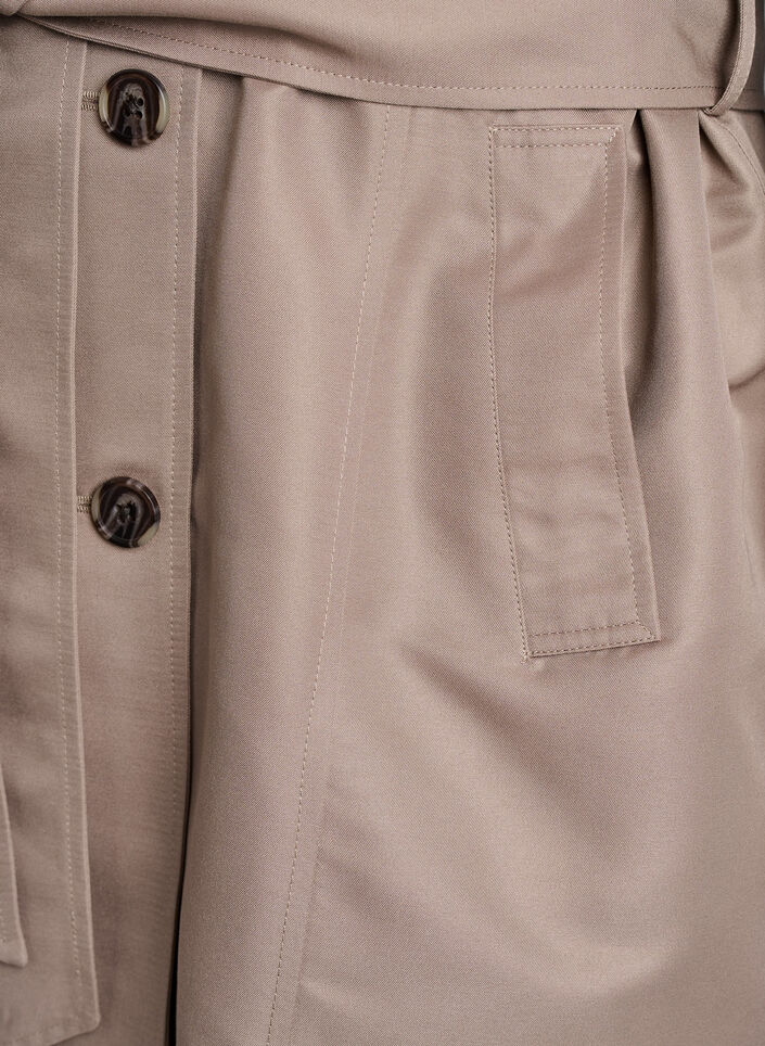 Korte trenchcoat met riem, Grijs, Packshot image number 3