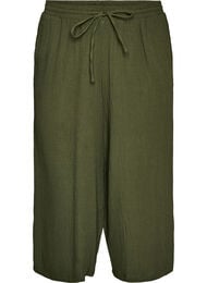 Culotte broek van katoen met hoge taille, Groen