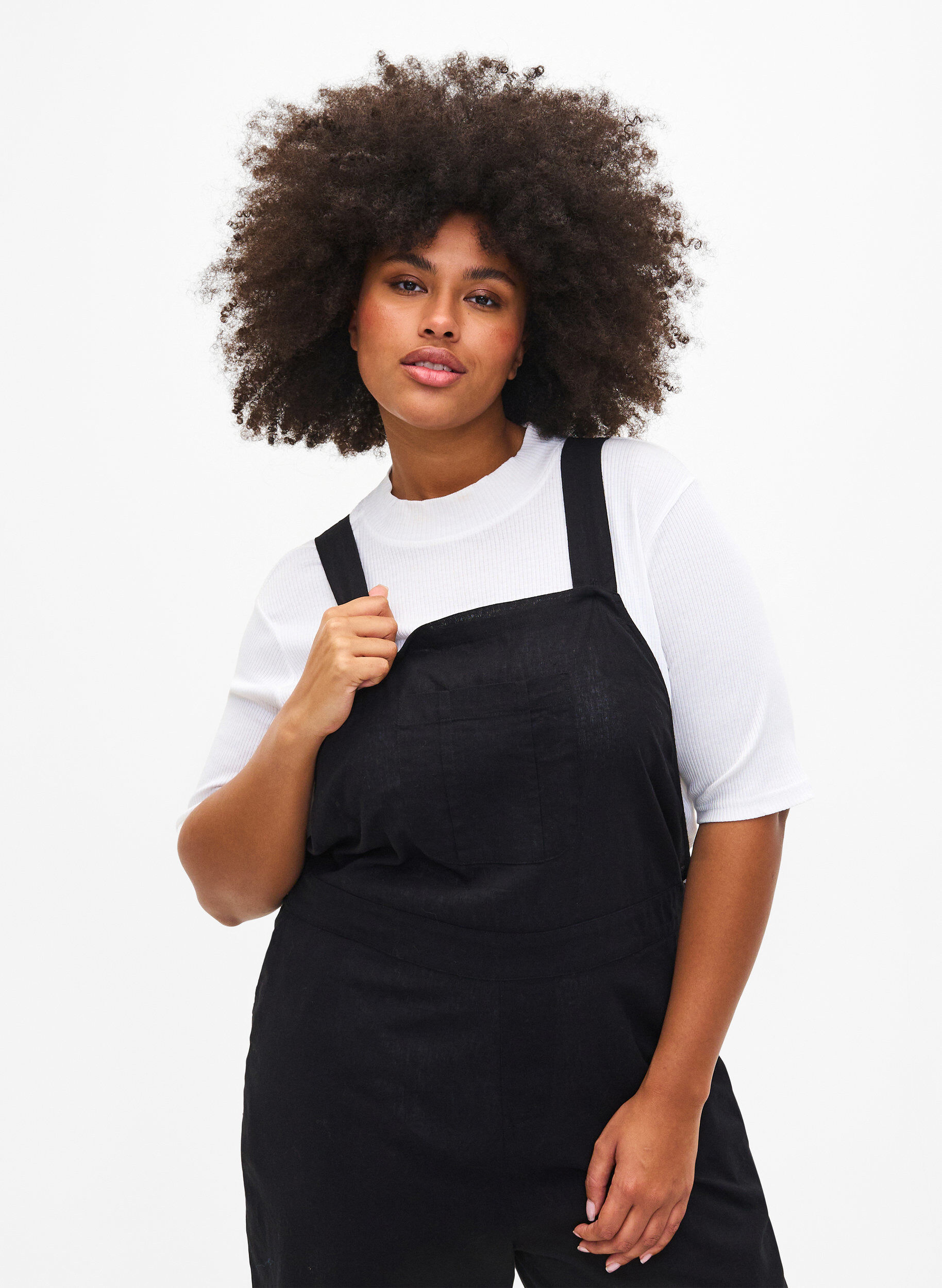 Zizzi Overalls van linnenmix, Black, Model image number 2