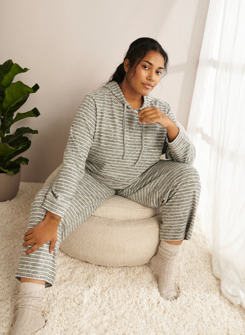 Loszittende hoodie met strepen, DGM Stripe, Image image number 0