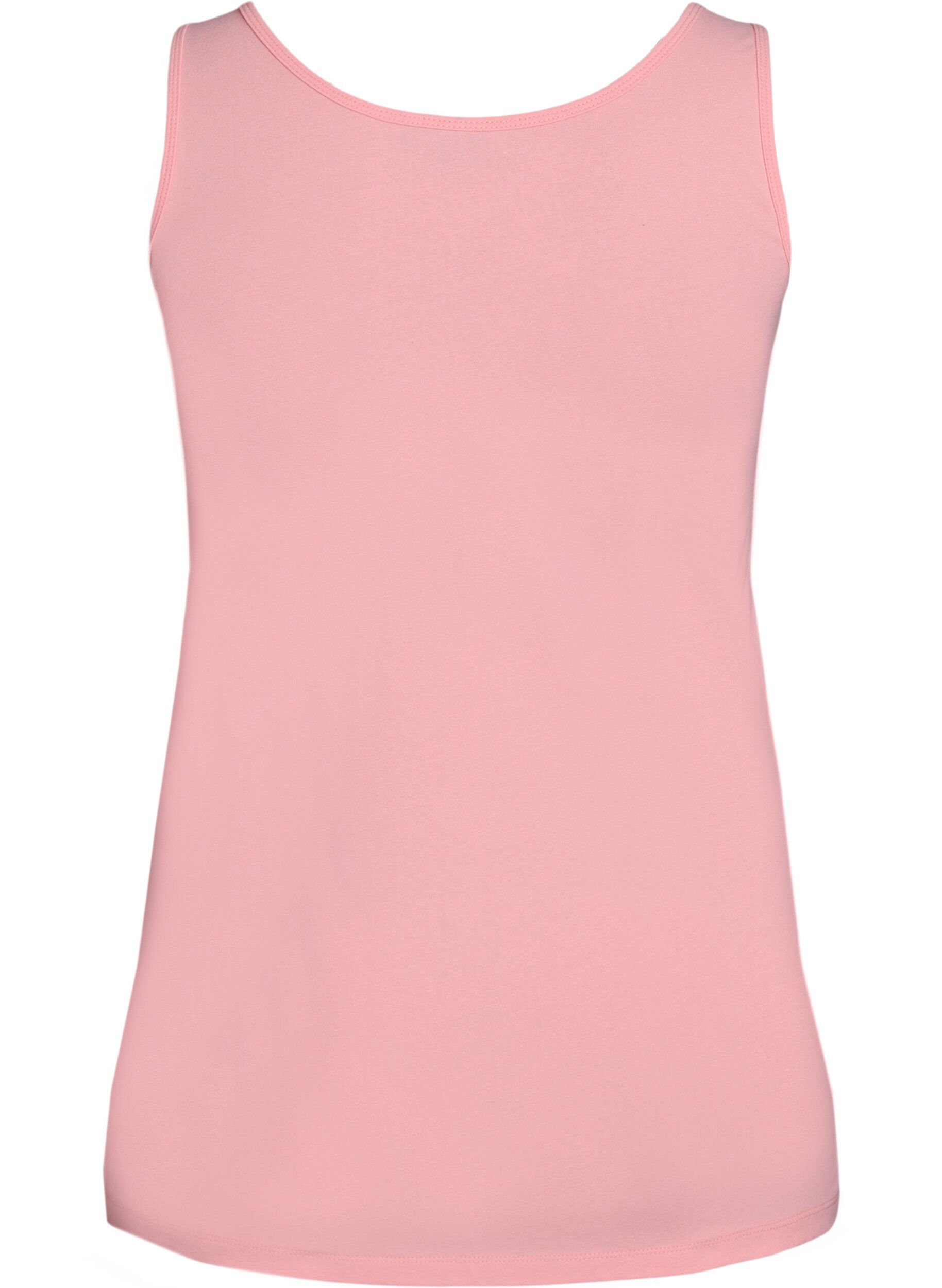 ZizziEffen basic top in katoen, Roze, Packshot image number 1