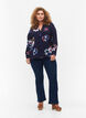 FLASH - Blouse met lange mouwen en print, Big Blue Flower, Model image number 2