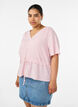 Blouse met textuur en een strik in de taille, Roze, Model image number 0