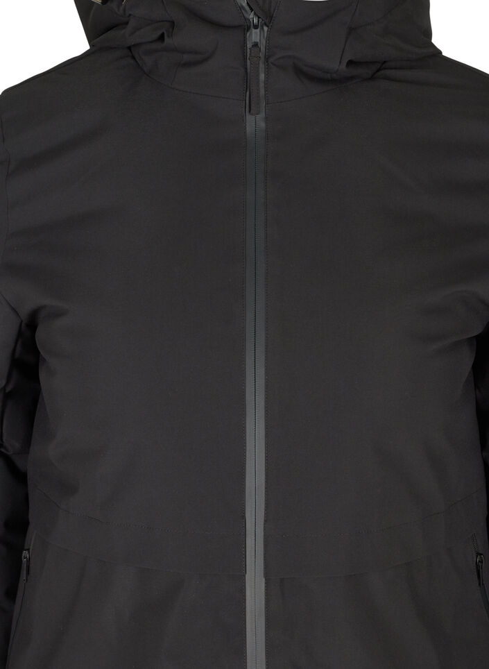 Winterjas met verstelbare taille, Zwart, Packshot image number 3