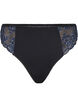 G-string van microvezels met kant, Black w Blue, Packshot image number 0