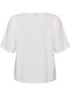 Katoenen shirt met korte mouwen en een V-hals, Wit, Packshot image number 1