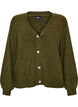 Vest met V-hals en ribstructuur, Groen, Packshot image number 0