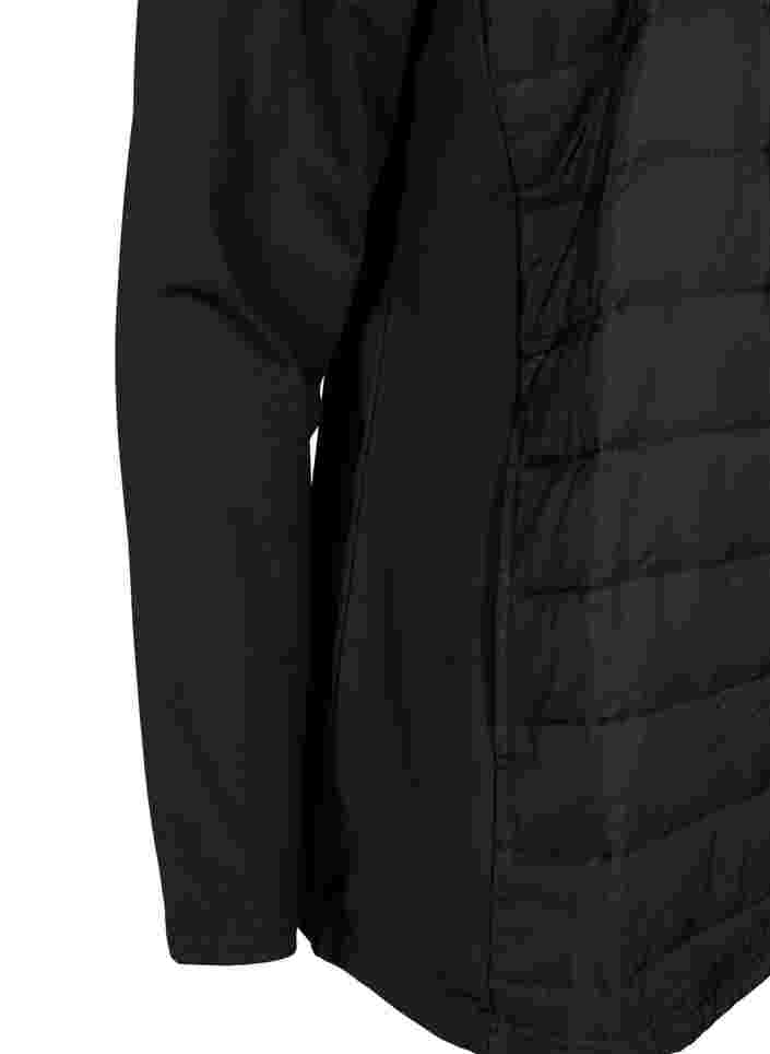 Sportief vest met quilt en capuchon, Black, Packshot image number 3
