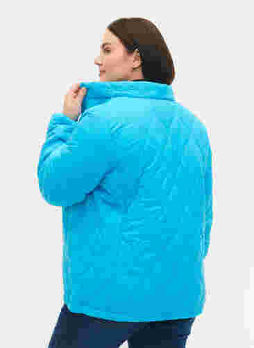 Doorgestikte jas met rits en zakken, River Blue, Model image number 1