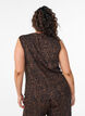 Mouwloos top met een golvende textuur en knoopsluiting, Bruin, Model image number 2
