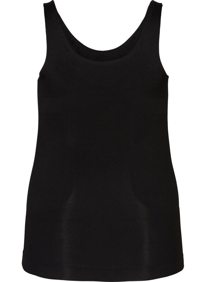 Shapewear top met brede bandjes, Zwart, Packshot